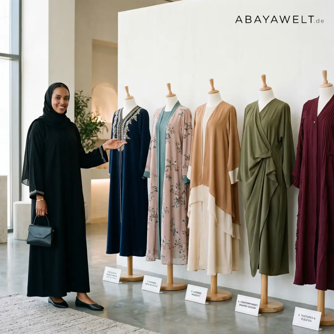 Verschiedene Abaya-Arten und Schnitte im Überblick
