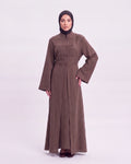 Ayla Textured Abaya Set in Mocha – 2-teiliges Set mit strukturierter Abaya