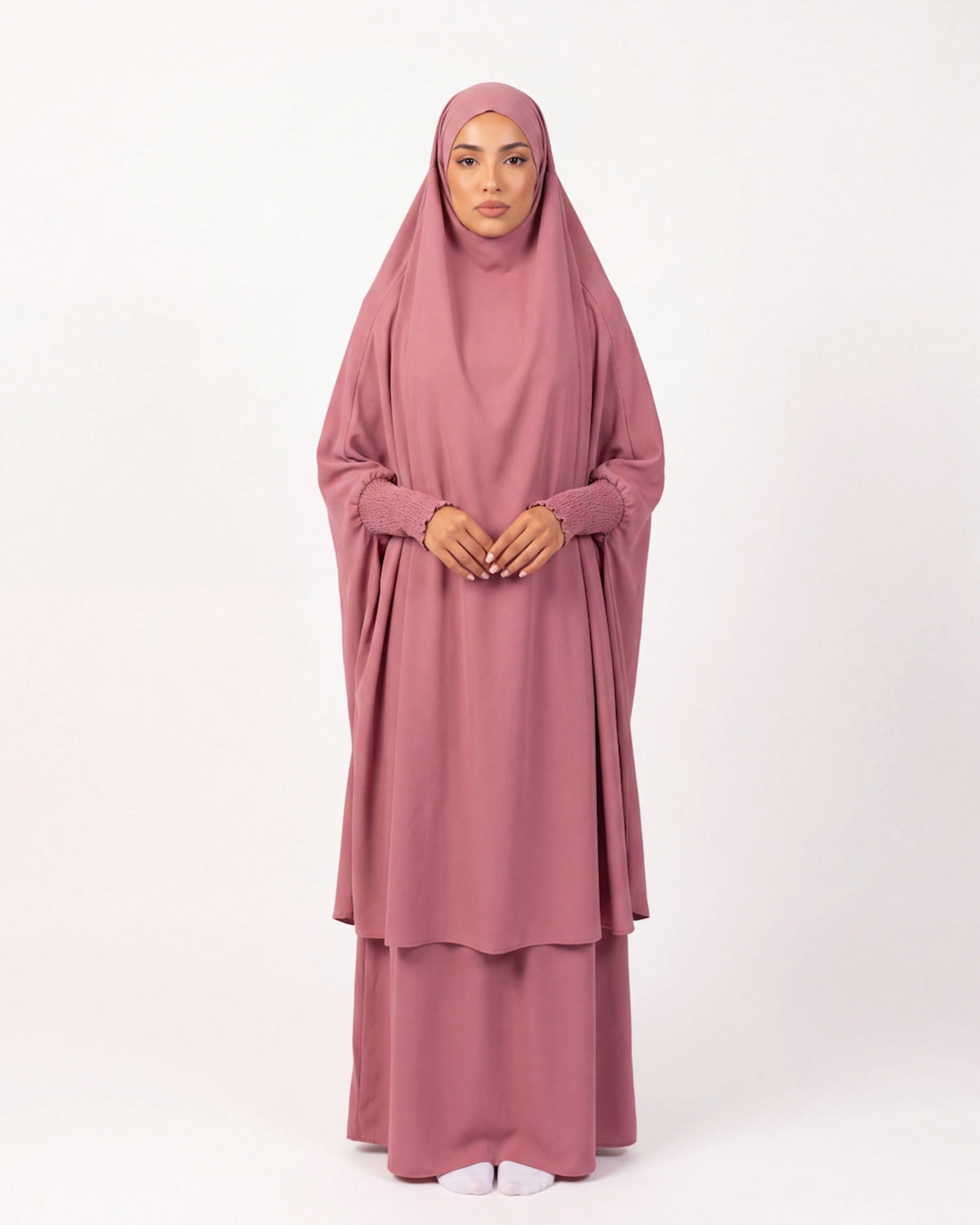 Huda Khimar Prayer Set in Rosa – zweiteiliges Gebetsset mit weitem Khimar