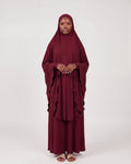Zahra Khimar Set in Dunkelbraun – langes Khimar-Set mit weiter bedeckender Silhouette